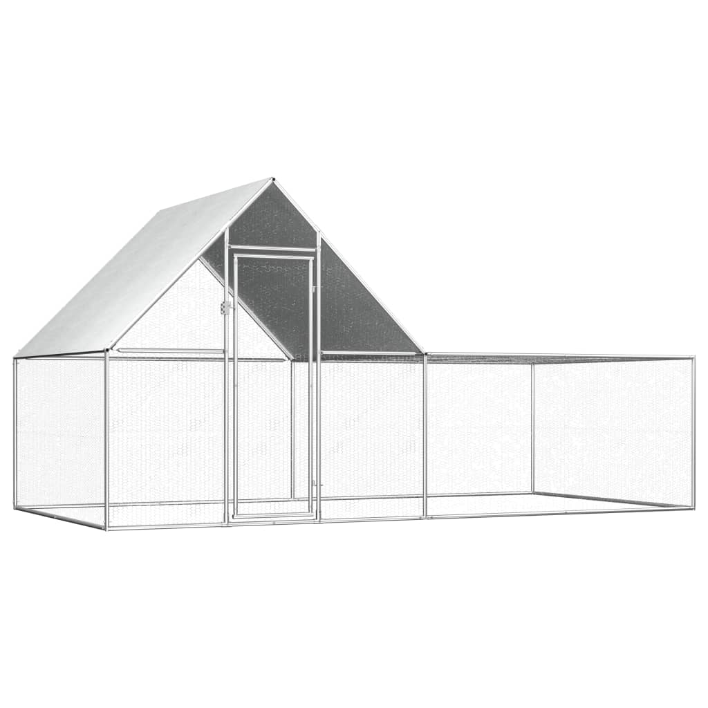 Kippenren gegalvaniseerd staal - 2 x 4 x 2m